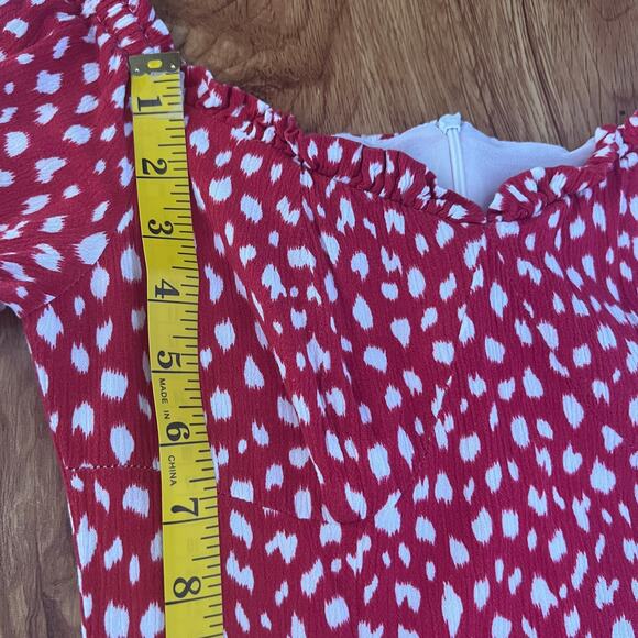 Since Then Holiday Guka Polka Dot Puff Sleeve Dress Size L - Picture 13 of 15